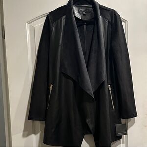Marc New York Black Leather Waterfall Jacket
